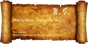 Marinkor István névjegykártya